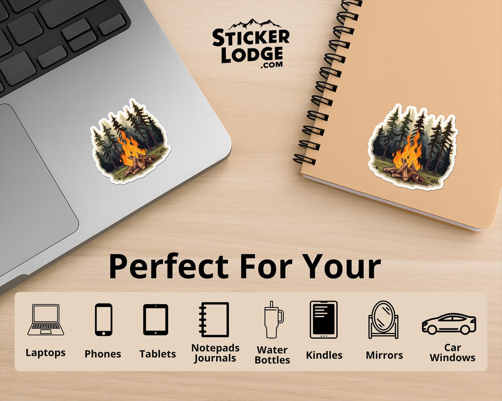 Forest Campfire Vinyl Sticker