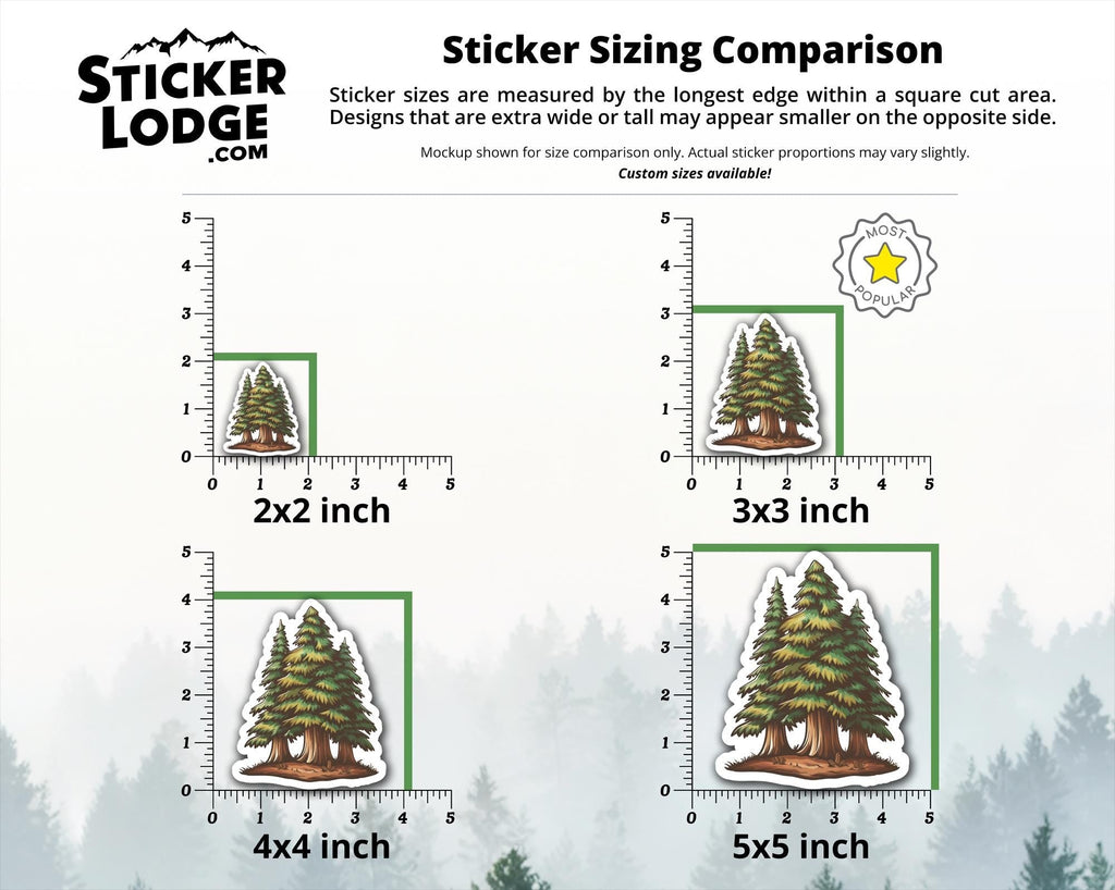 Redwood Evergreen Forest Vinyl Sticker