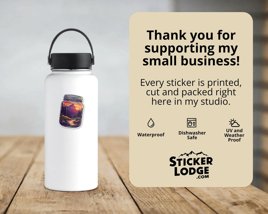 Sunset Mountain Escape Vinyl Sticker
