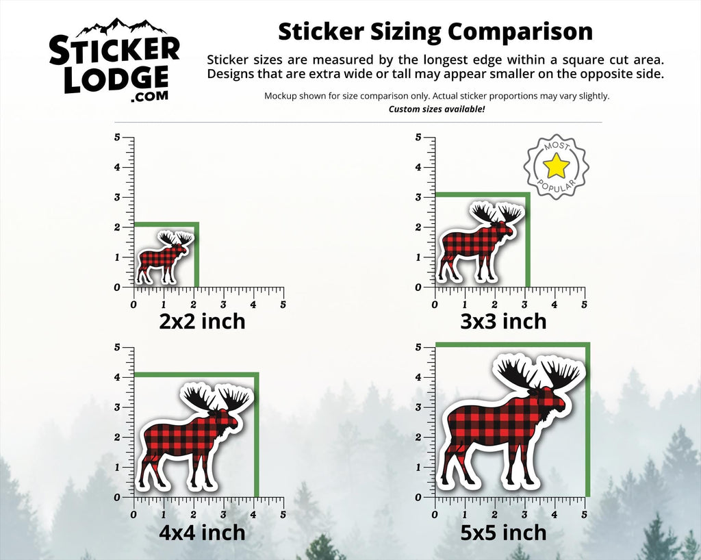 Buffalo Plaid Moose Vinyl Sticker