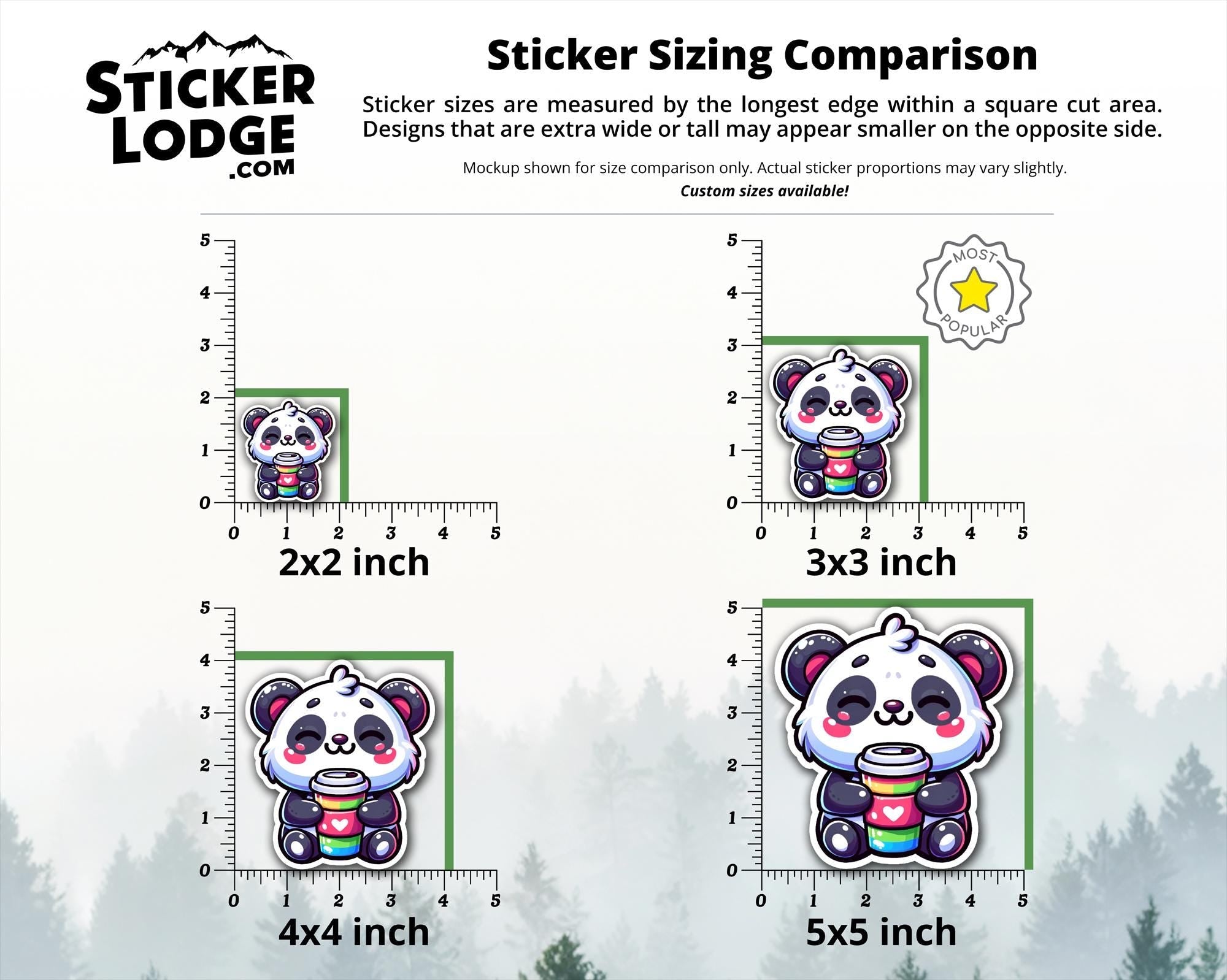 Kawaii Panda Bear Coffee Vinyl Sticker