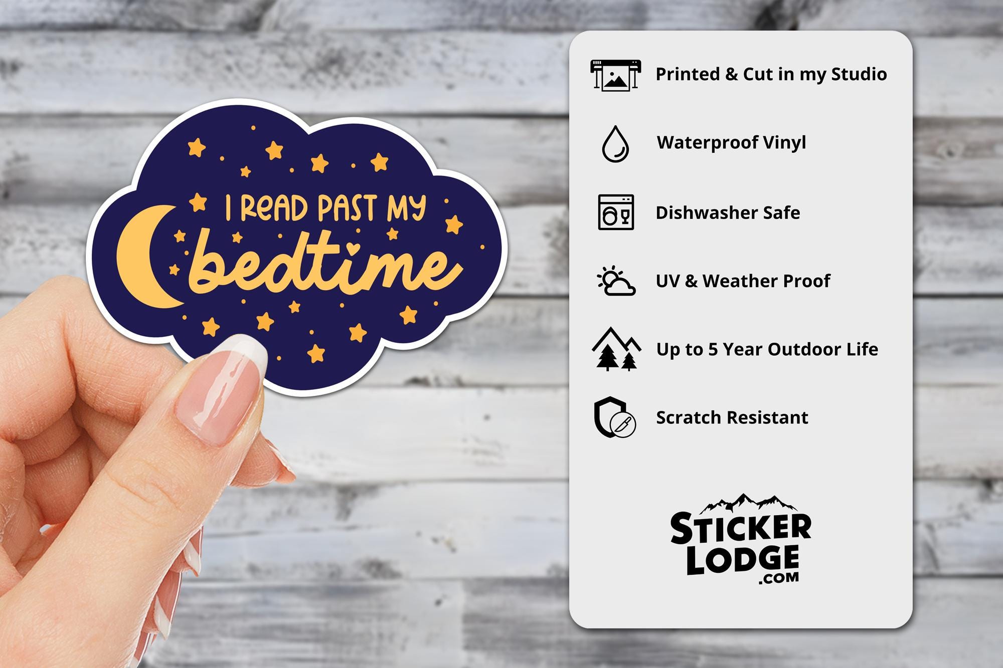 I Read Past My Bedtime Vinyl Sticker