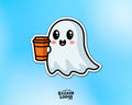 Ghost Pumpkin Spice Latte Vinyl Sticker