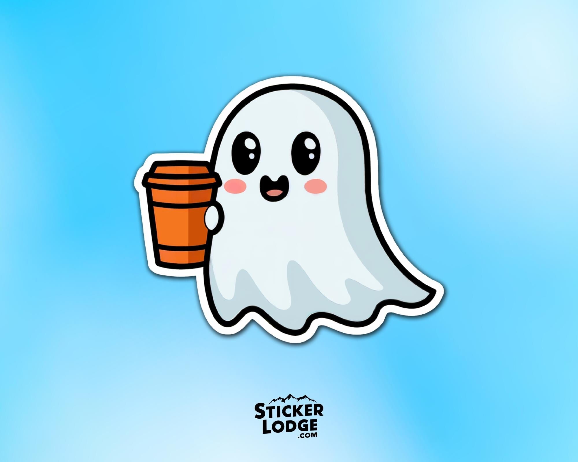 Ghost Pumpkin Spice Latte Vinyl Sticker