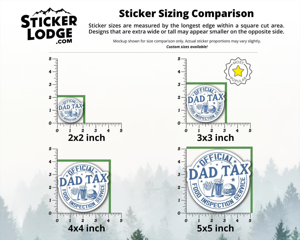 Dad Tax Food Inspection Service Vinyl Sticker