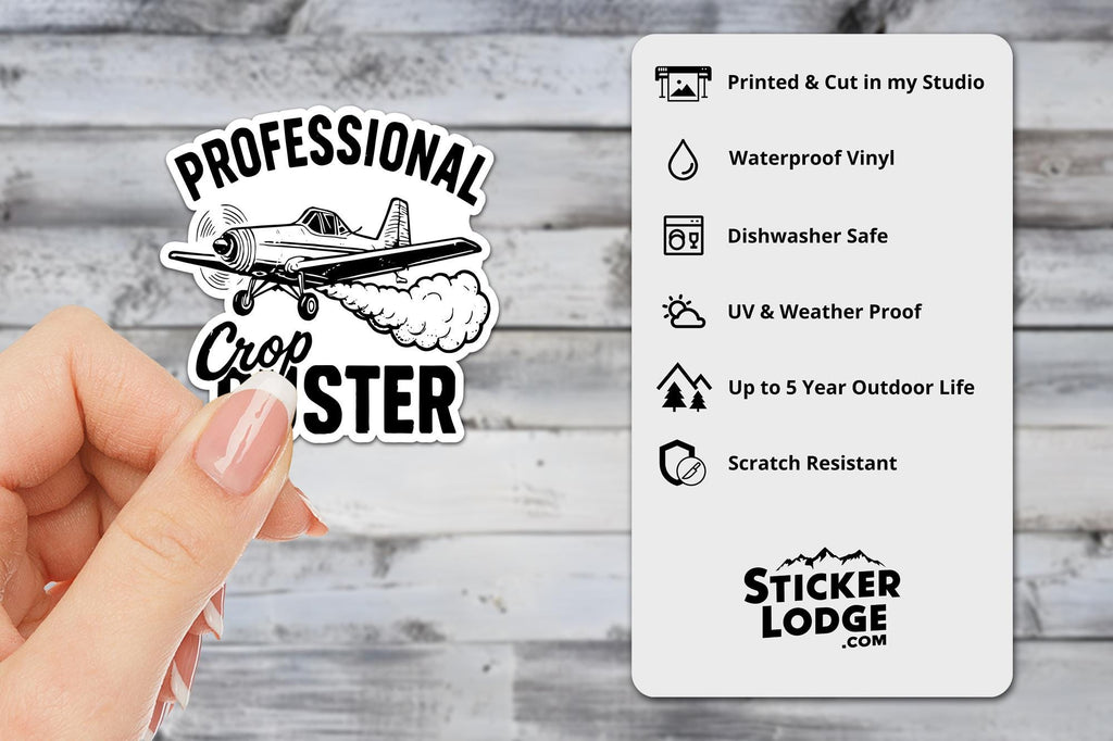 Professional Crop Duster Vinyl Sticker