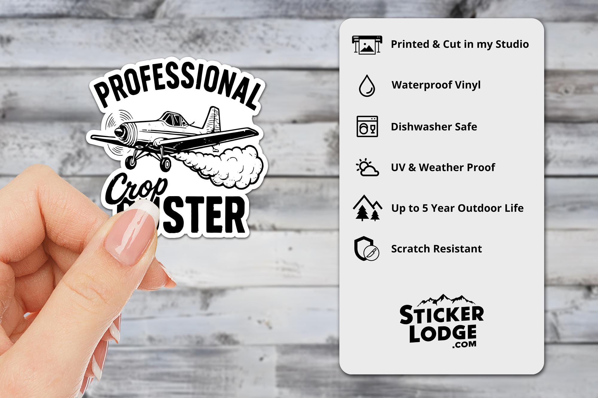 Professional Crop Duster Vinyl Sticker