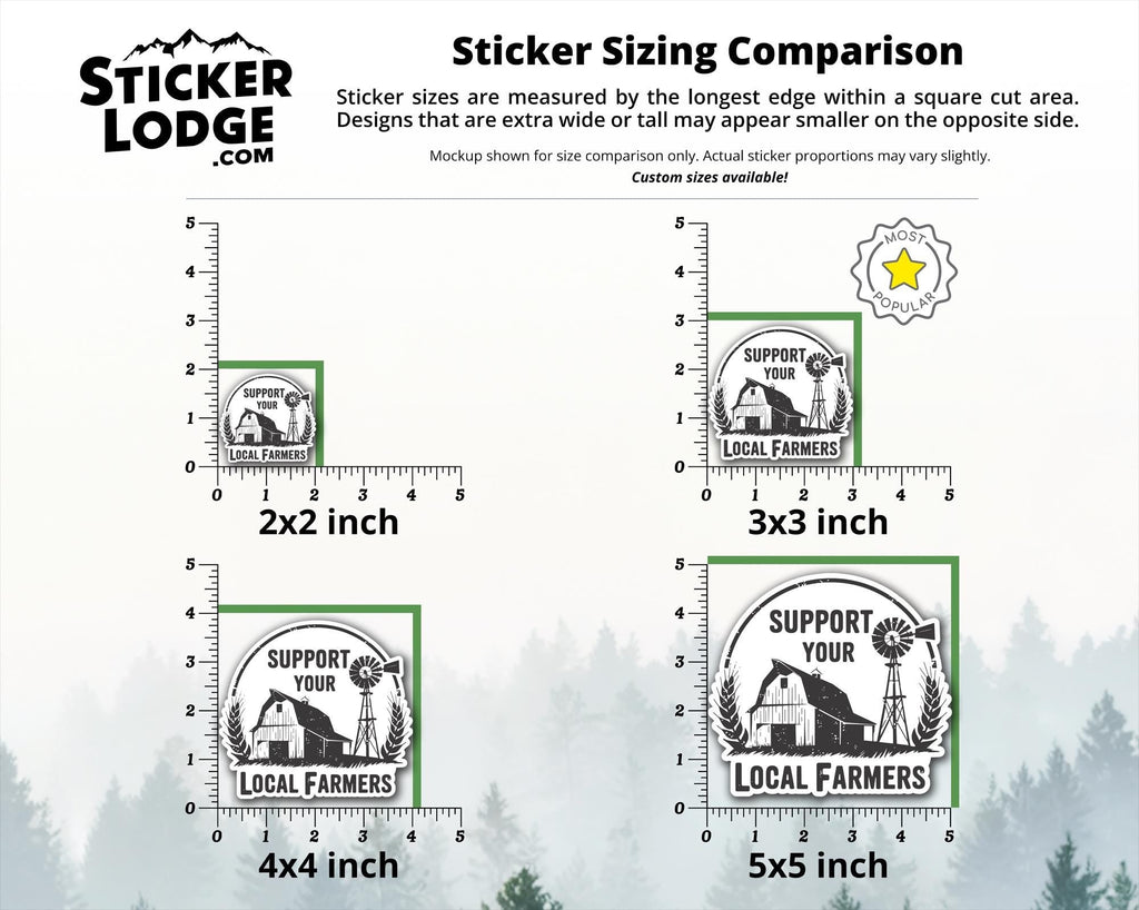 Support Your Local Farmers Vinyl Sticker