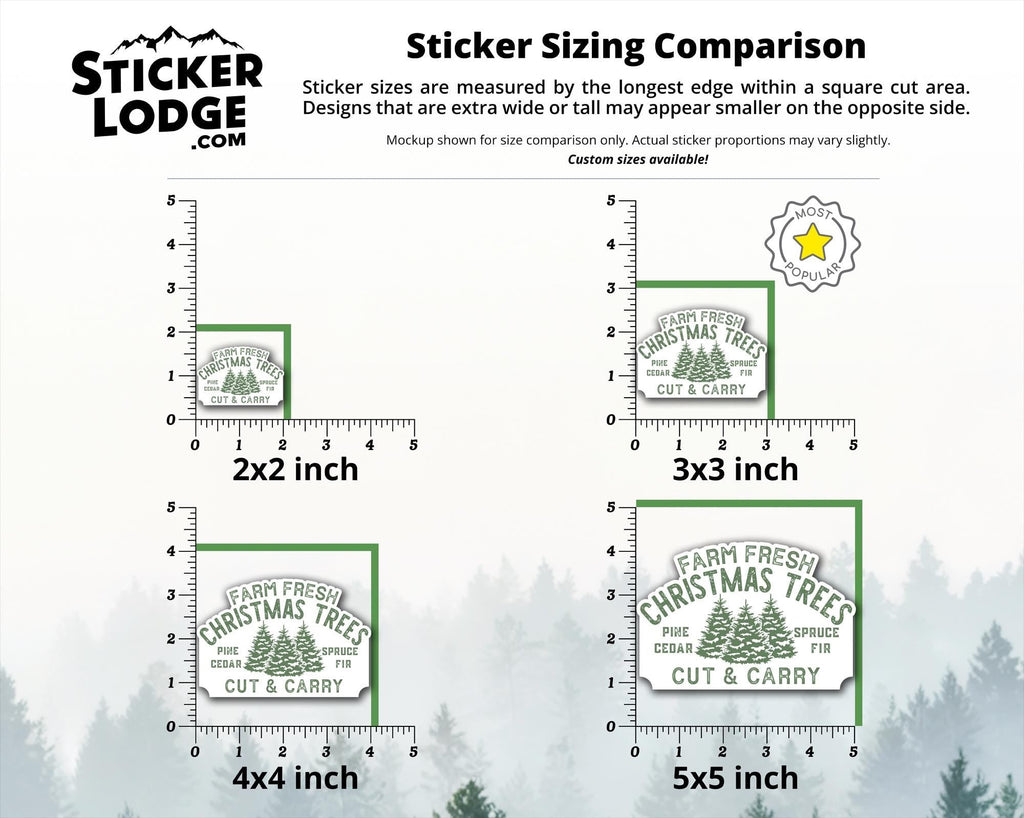 Farm Fresh Christmas Trees Vinyl Sticker