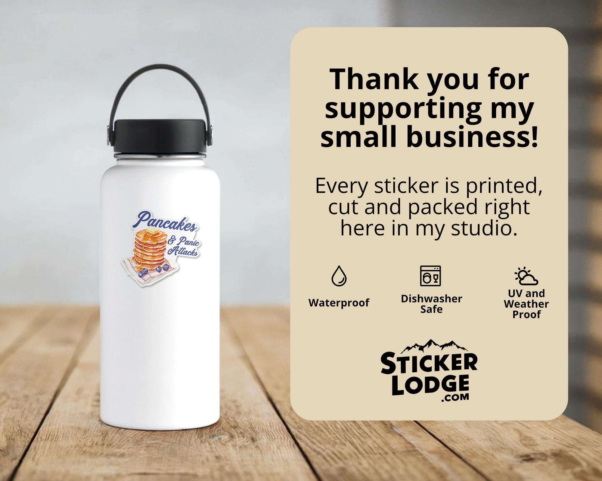 Pancakes and Panic Attacks Vinyl Sticker