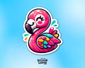 Kawaii Flamingo Vinyl Sticker