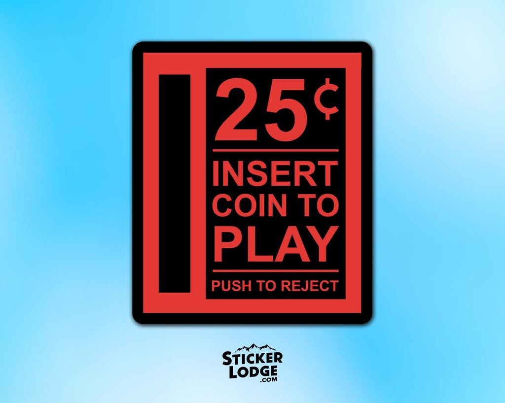 Retro Arcade Insert Coin Vinyl Sticker