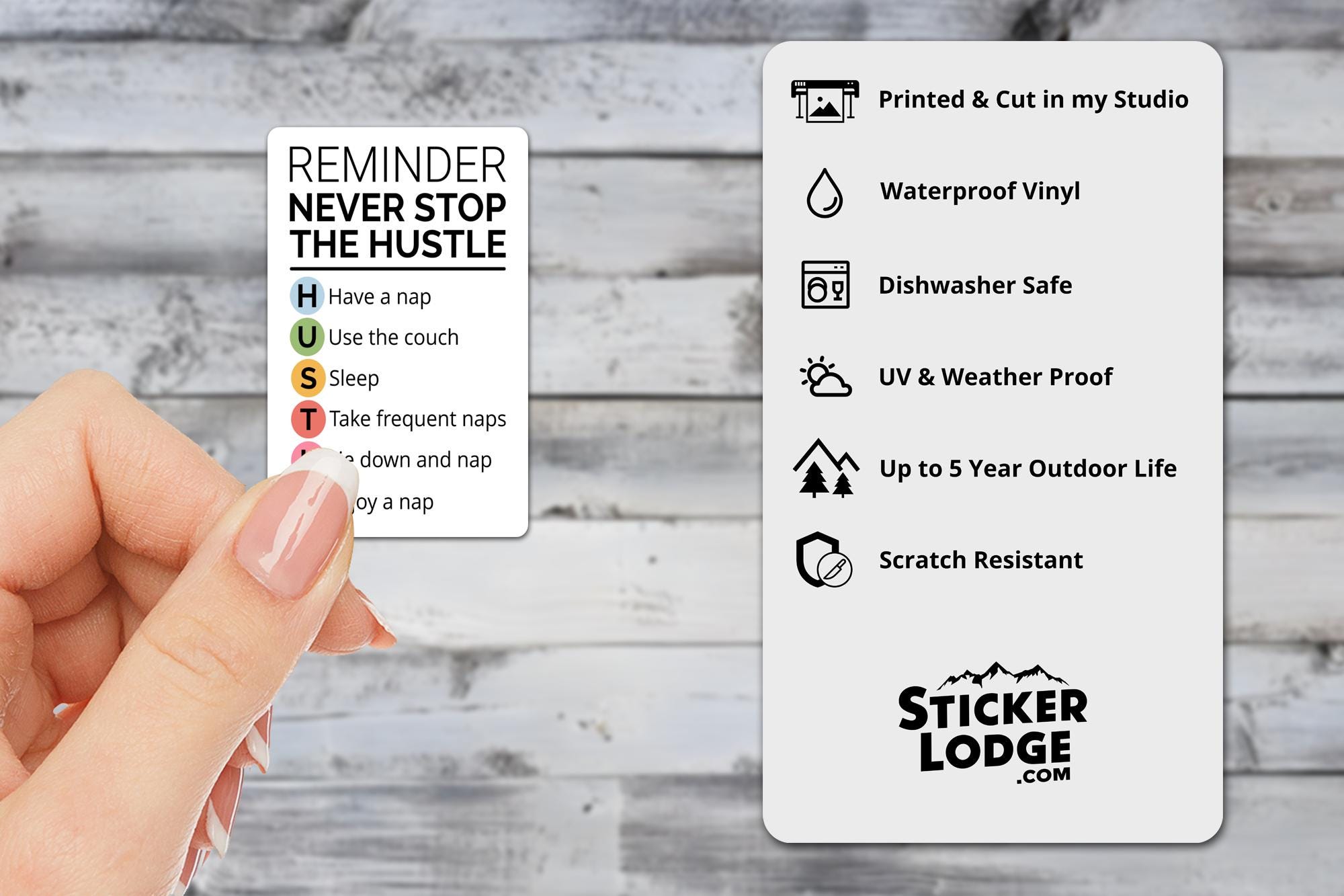 Never Stop the Hustle Vinyl Sticker