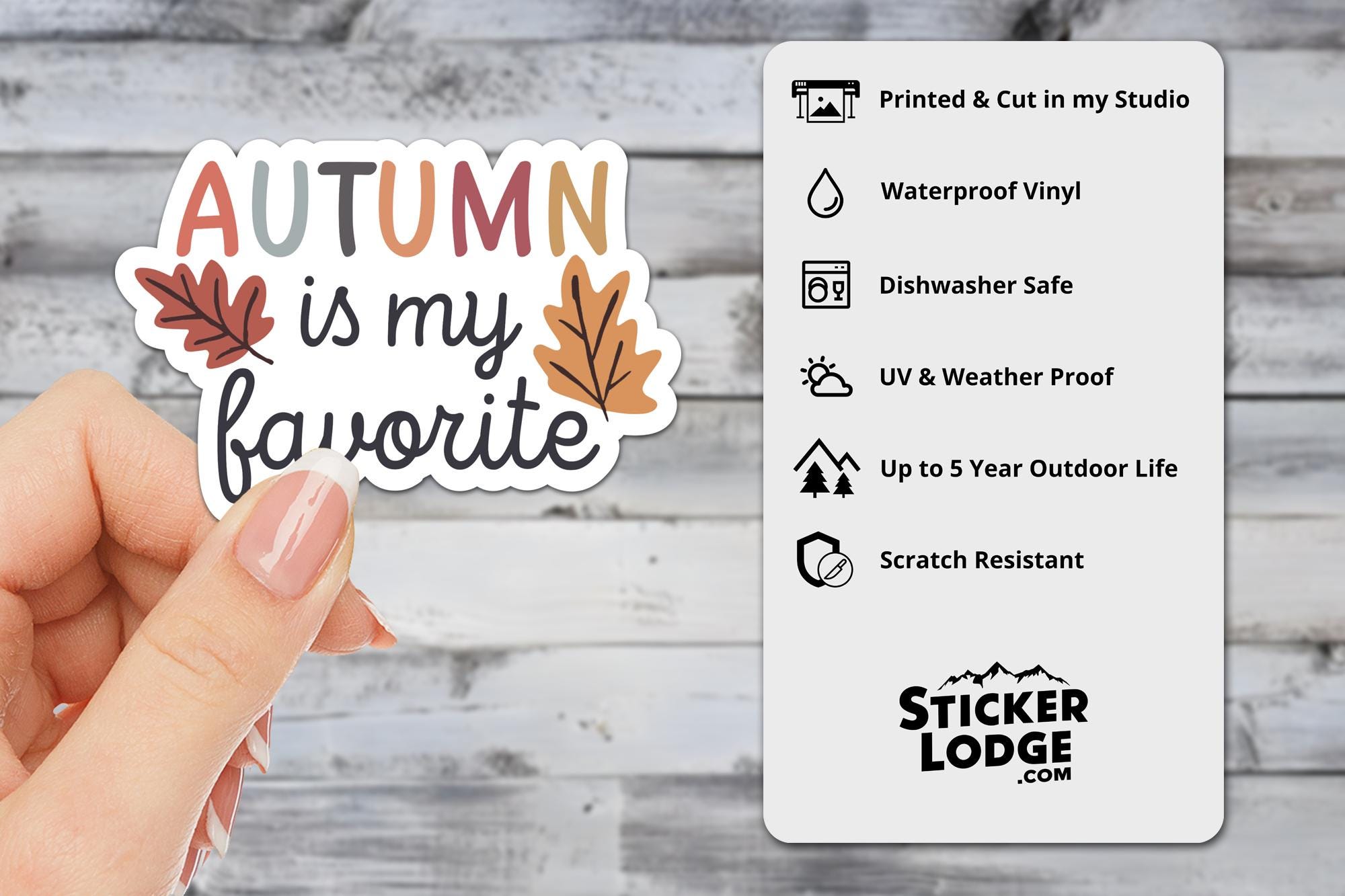 Autumn is my Favorite Vinyl Sticker: Waterproof Fall Decal