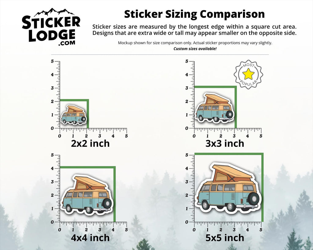 Vintage Van Life Campervan Vinyl Sticker