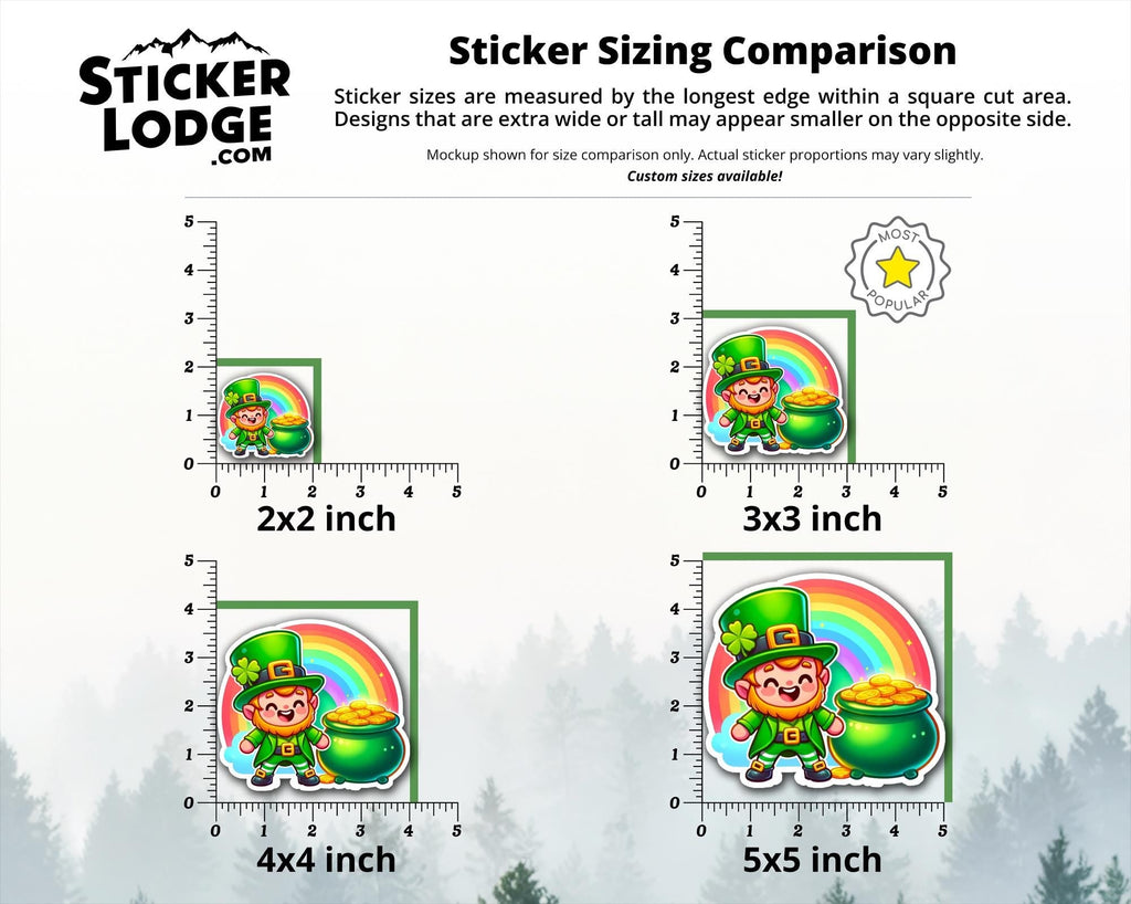 Leprechaun with Pot of Gold Vinyl Sticker