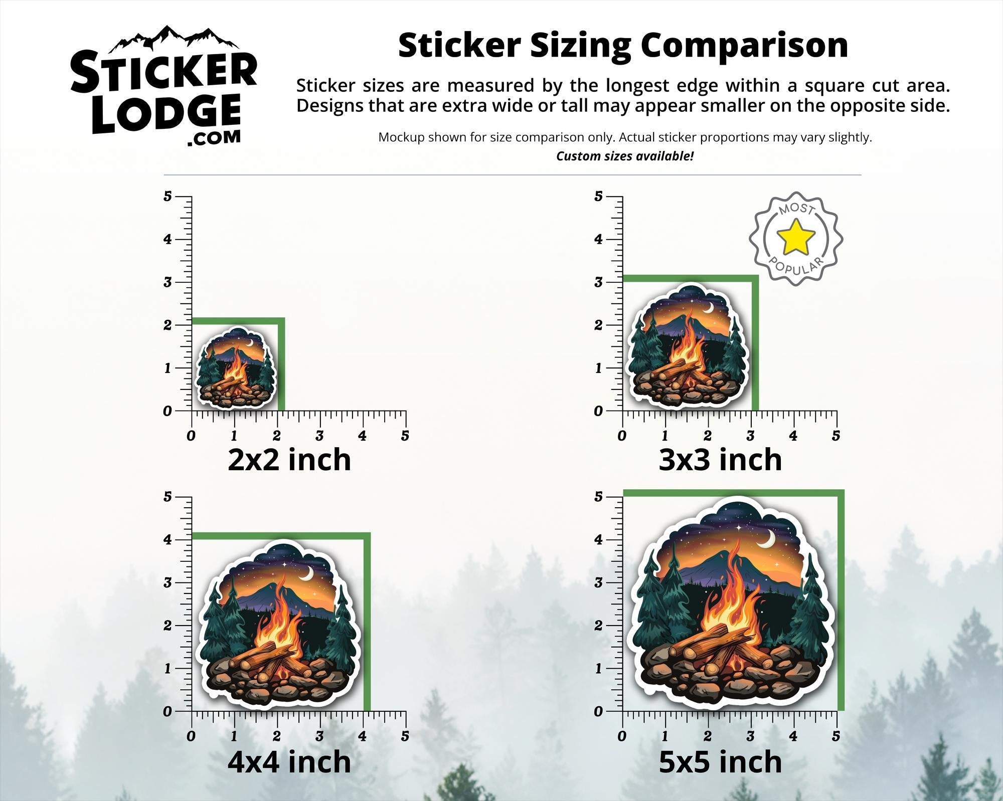 Campfire Under the Stars Vinyl Sticker