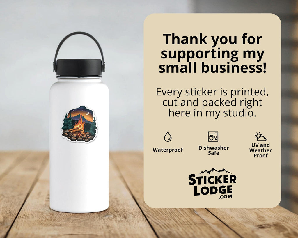 Campfire Under the Stars Vinyl Sticker