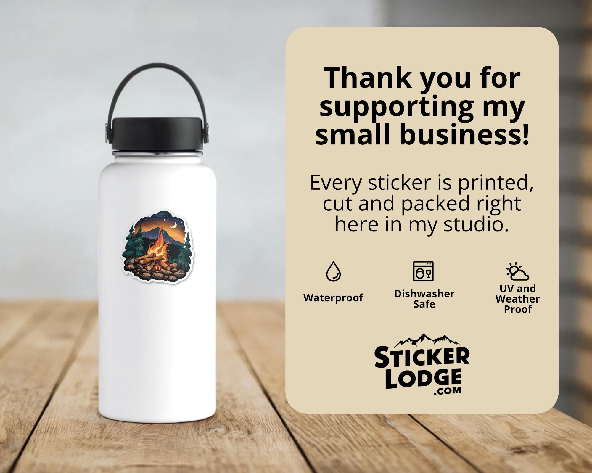 Campfire Under the Stars Vinyl Sticker
