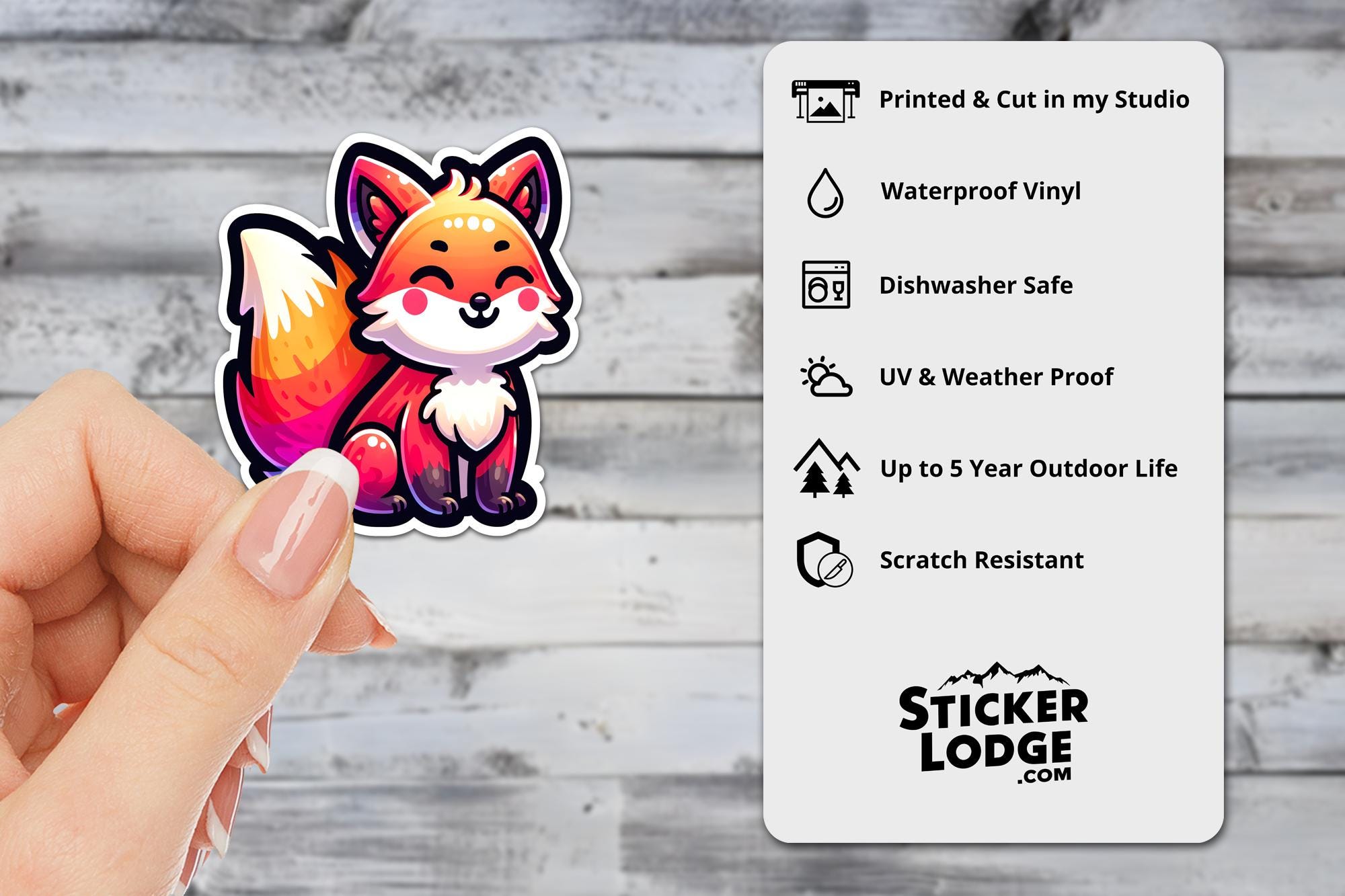 Kawaii Fox Vinyl Sticker