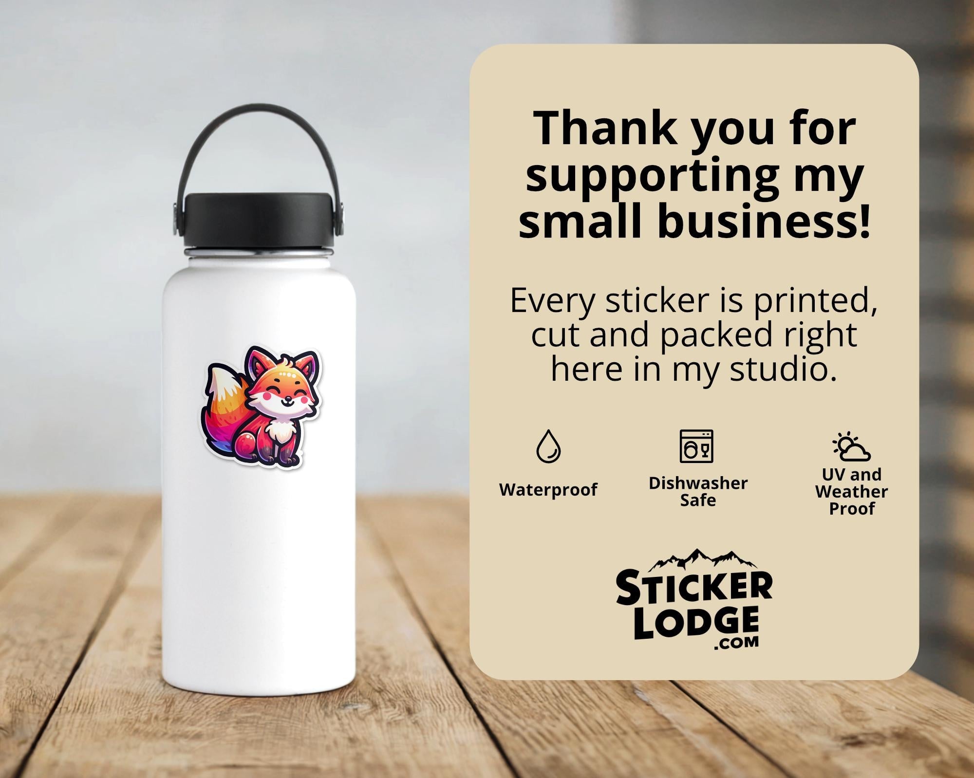Kawaii Fox Vinyl Sticker