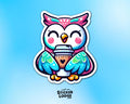 Kawaii Owl Coffee Vinyl Sticker