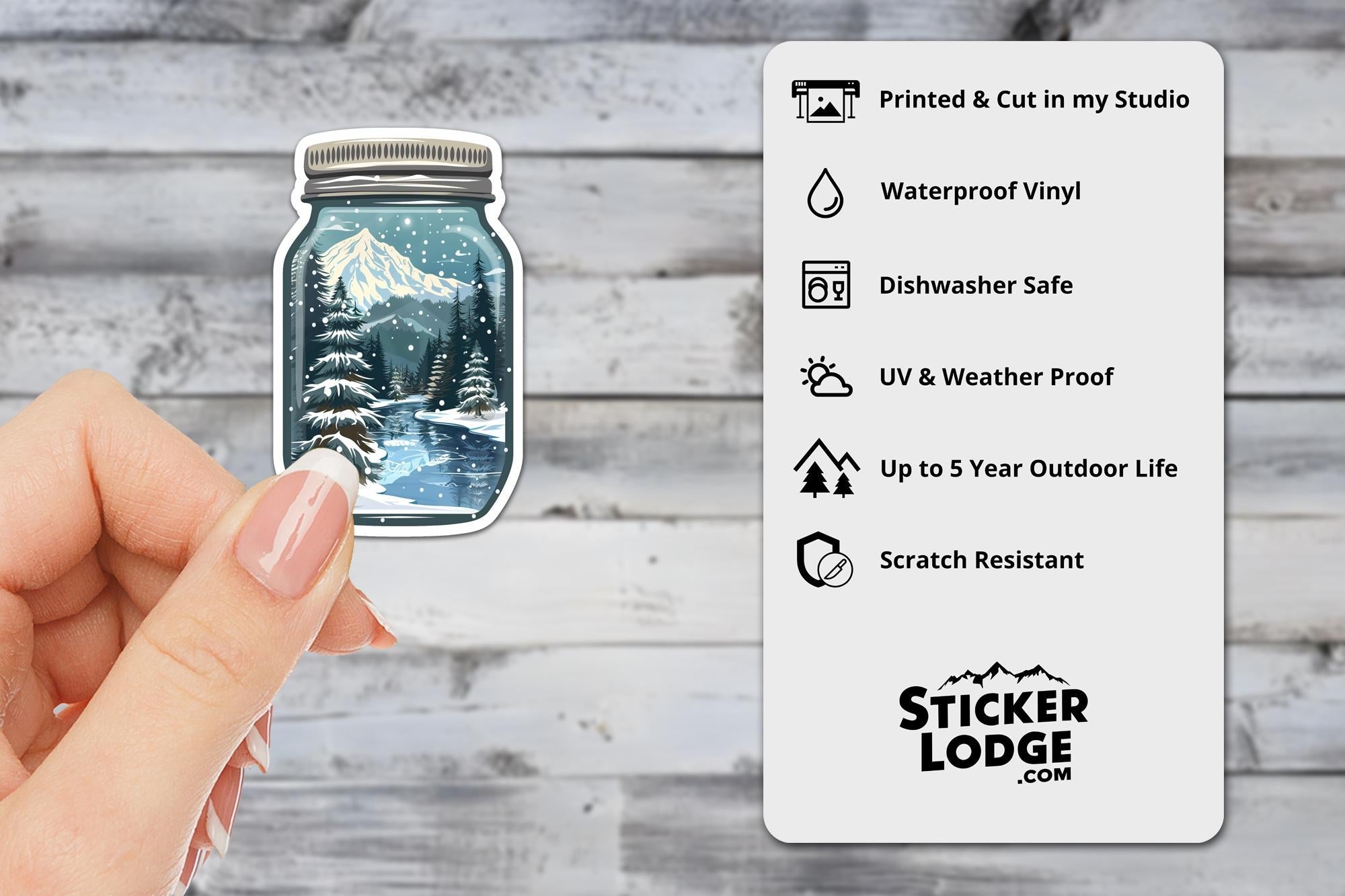 Winter Wonderland in a Jar Vinyl Sticker