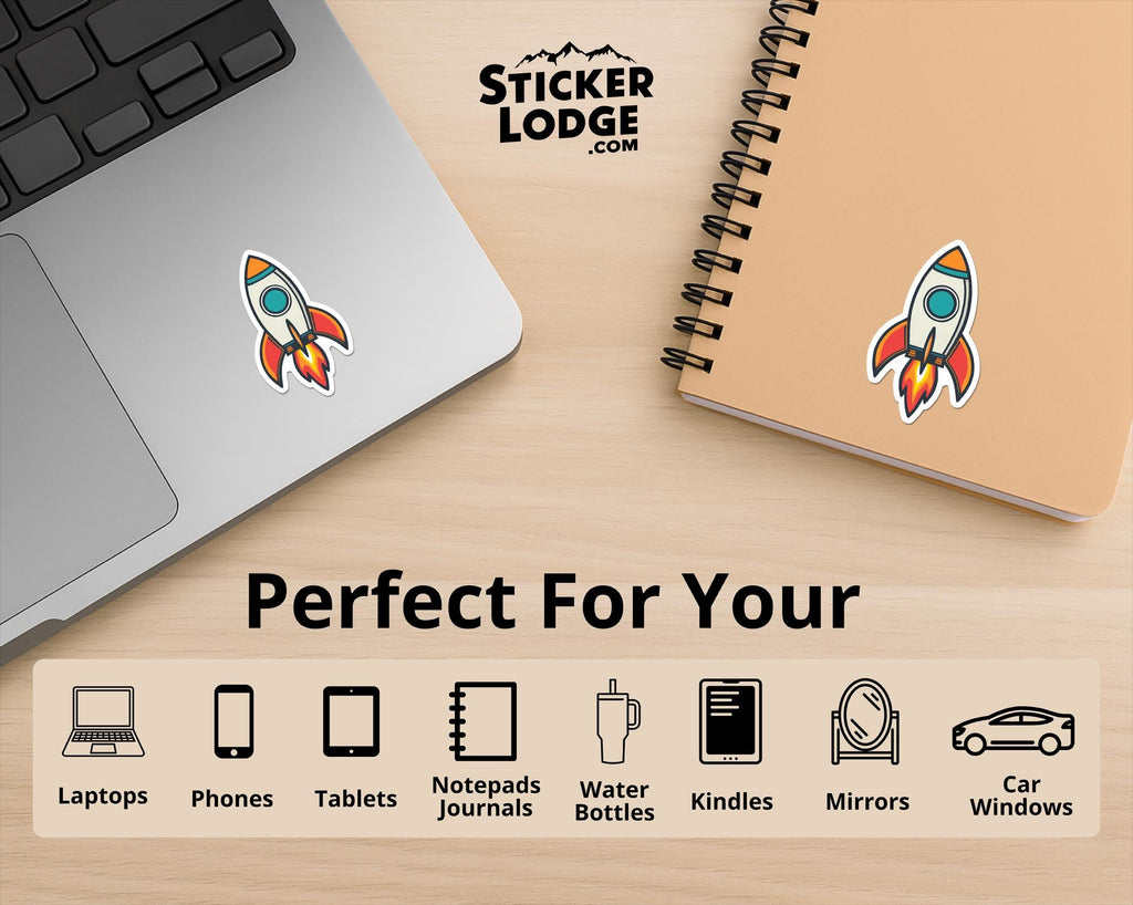 Retro Rocket Vinyl Sticker