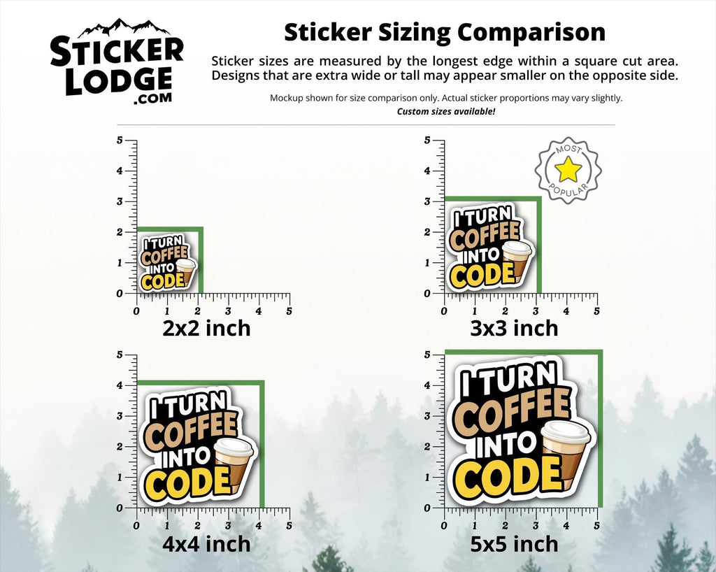 I Turn Coffee Into Code Vinyl Sticker