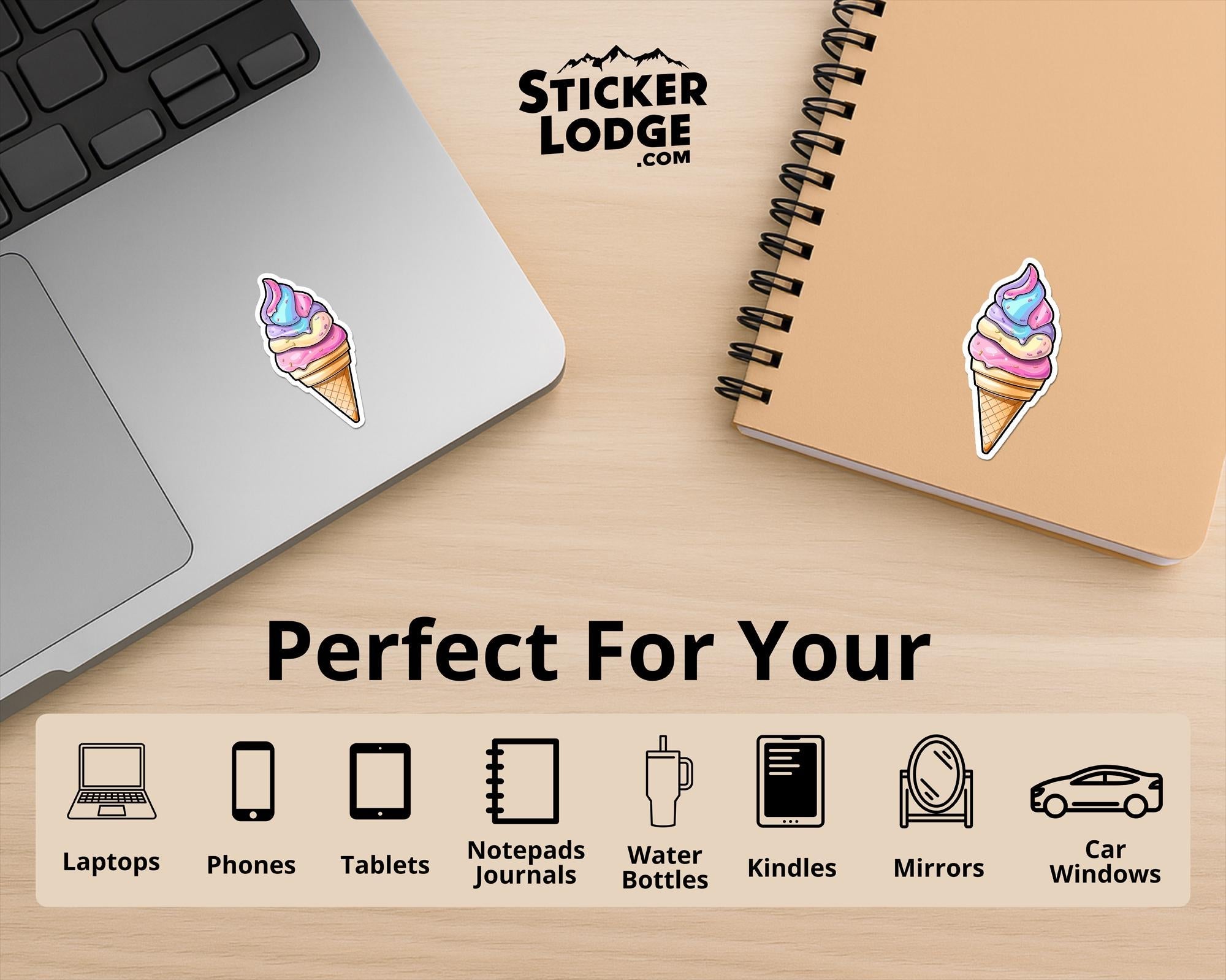 Unicorn Swirl Ice Cream Vinyl Sticker