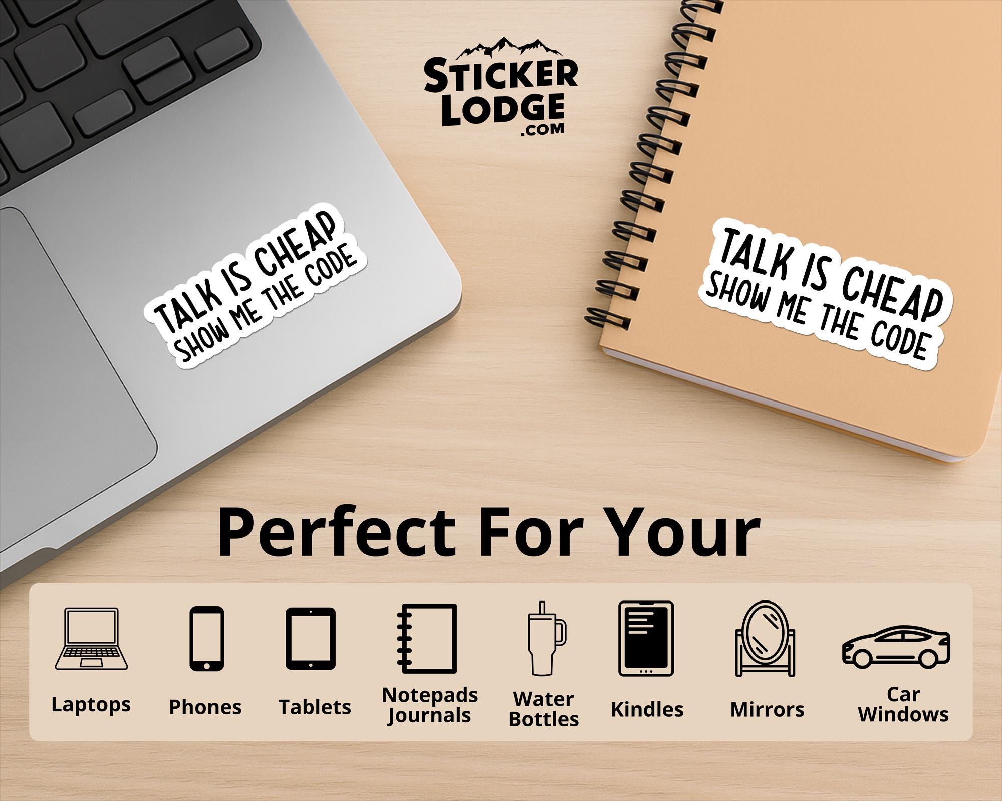 Talk is Cheap Show Me The Code Vinyl Sticker