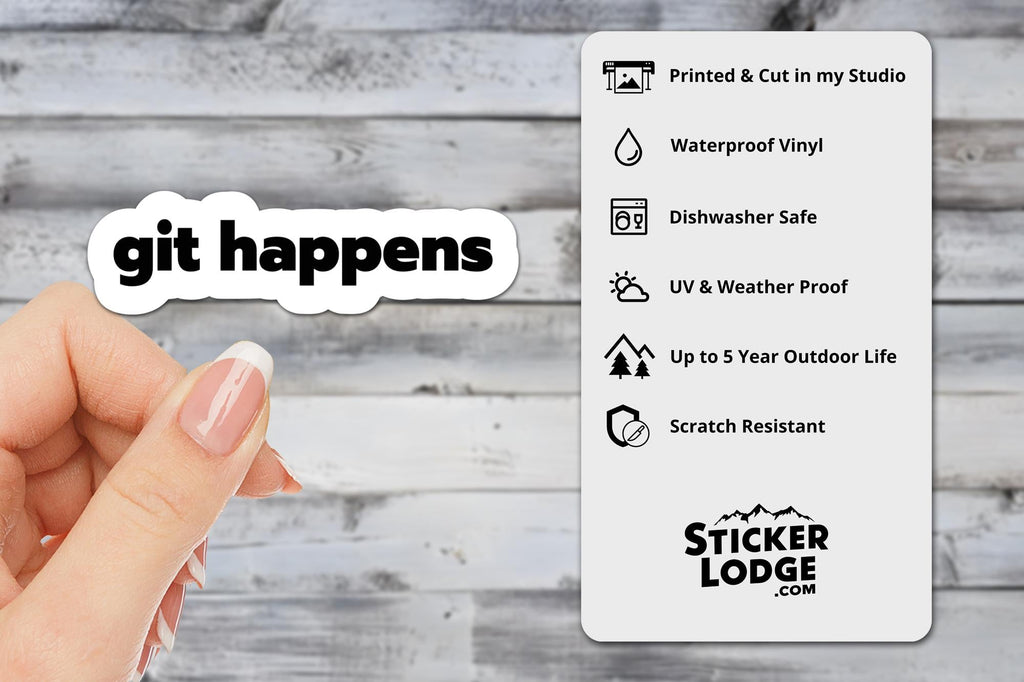 Git Happens Vinyl Sticker