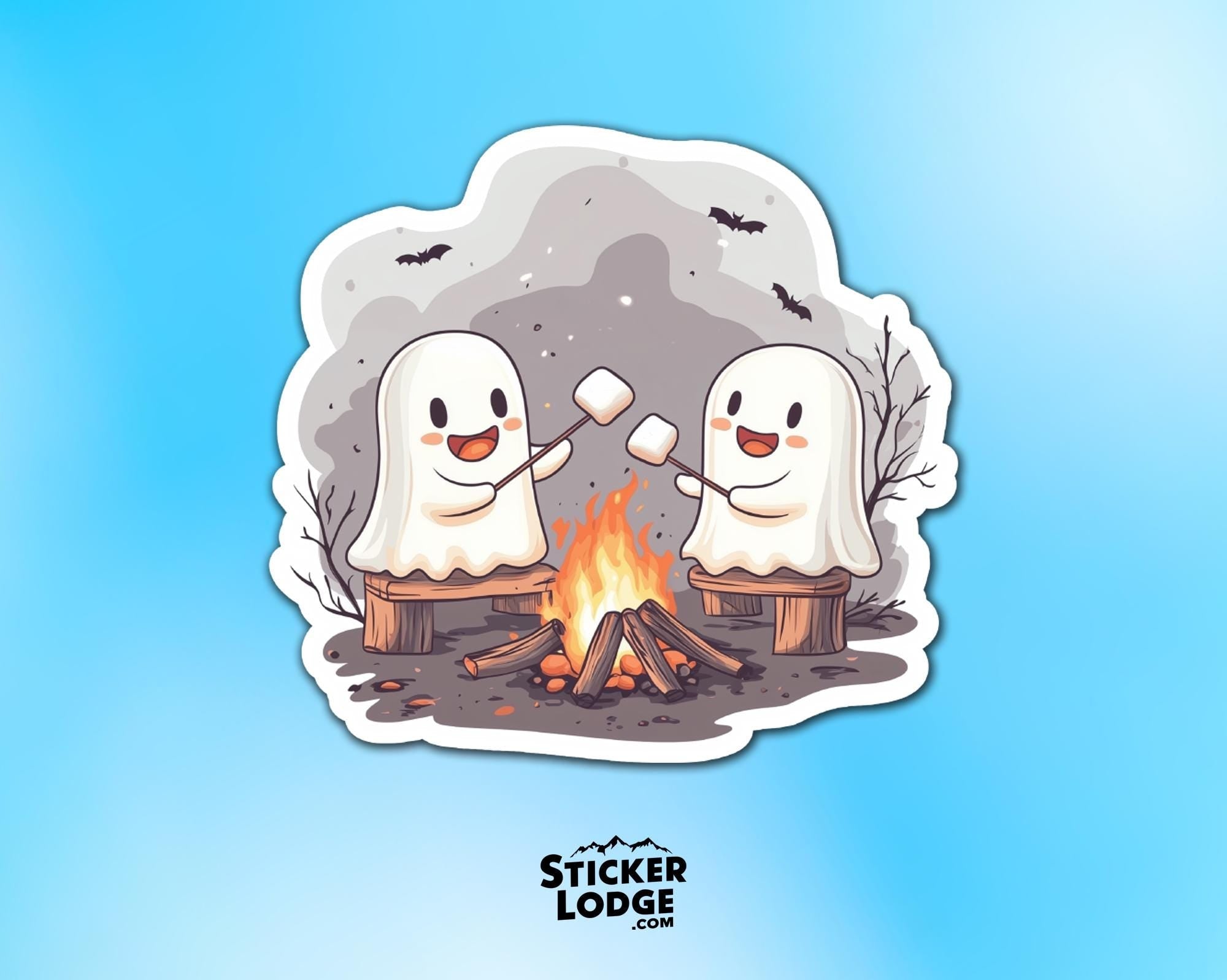 Halloween Ghost Campfire Vinyl Sticker