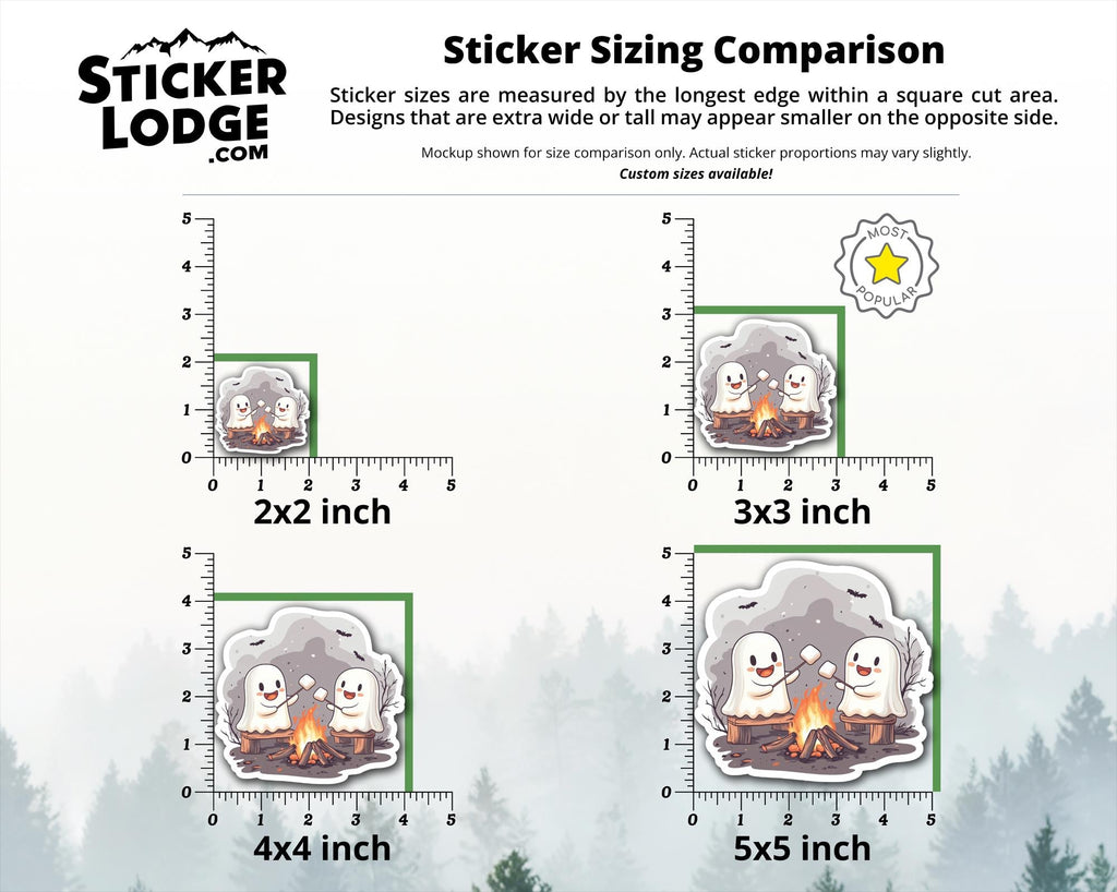 Halloween Ghost Campfire Vinyl Sticker