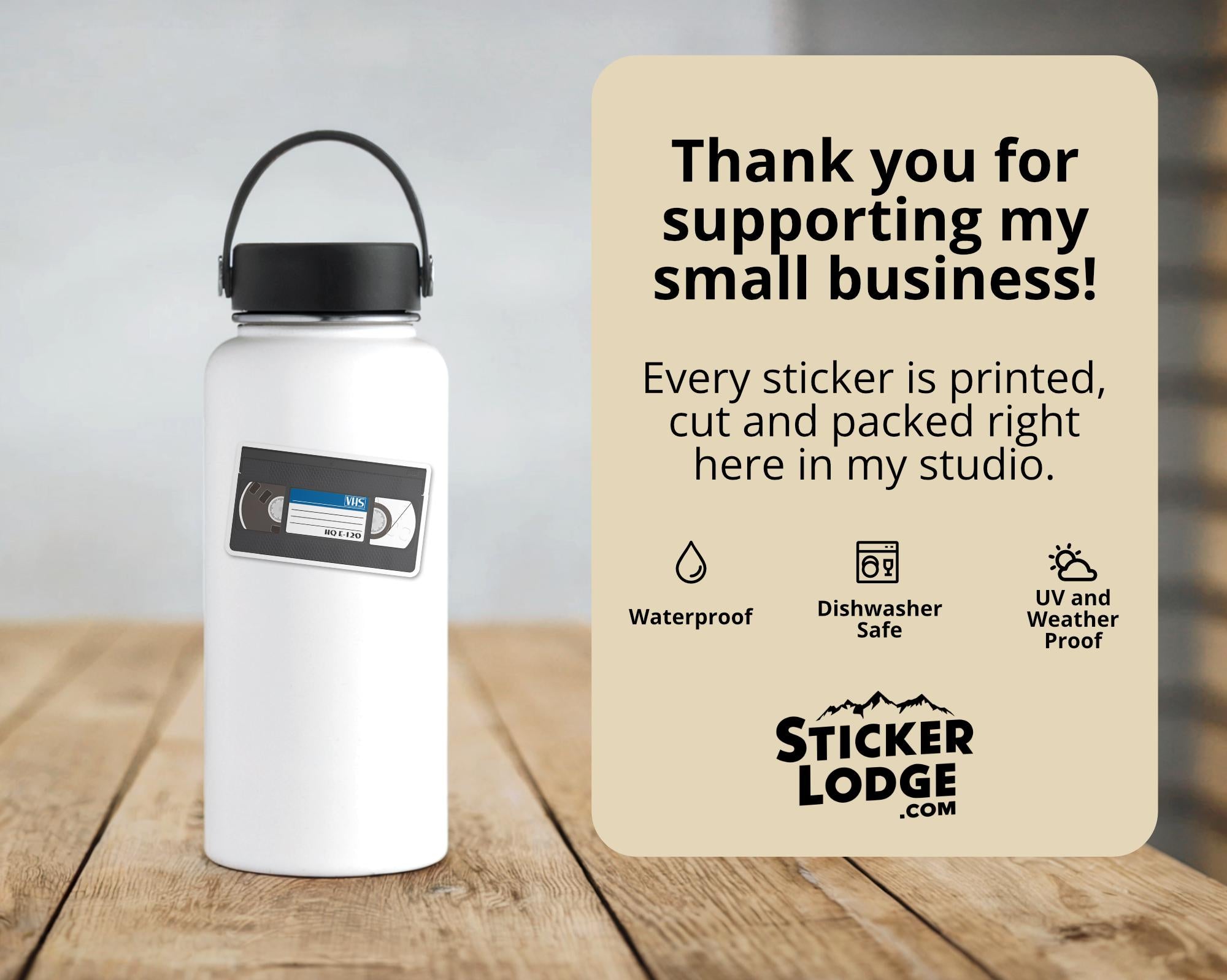 Classic VHS Tape Vinyl Sticker