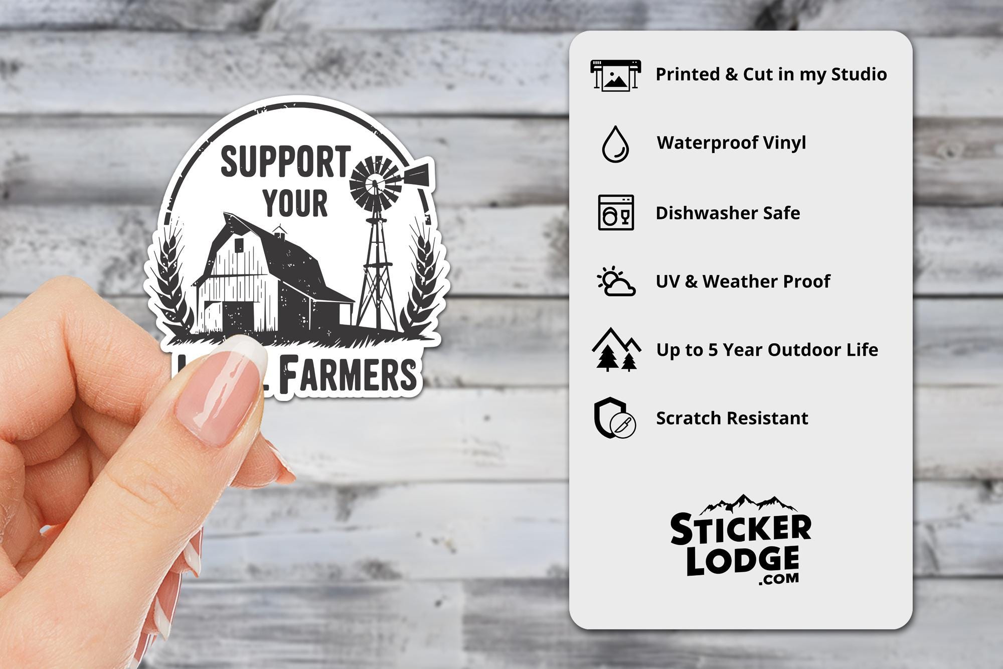 Support Your Local Farmers Vinyl Sticker