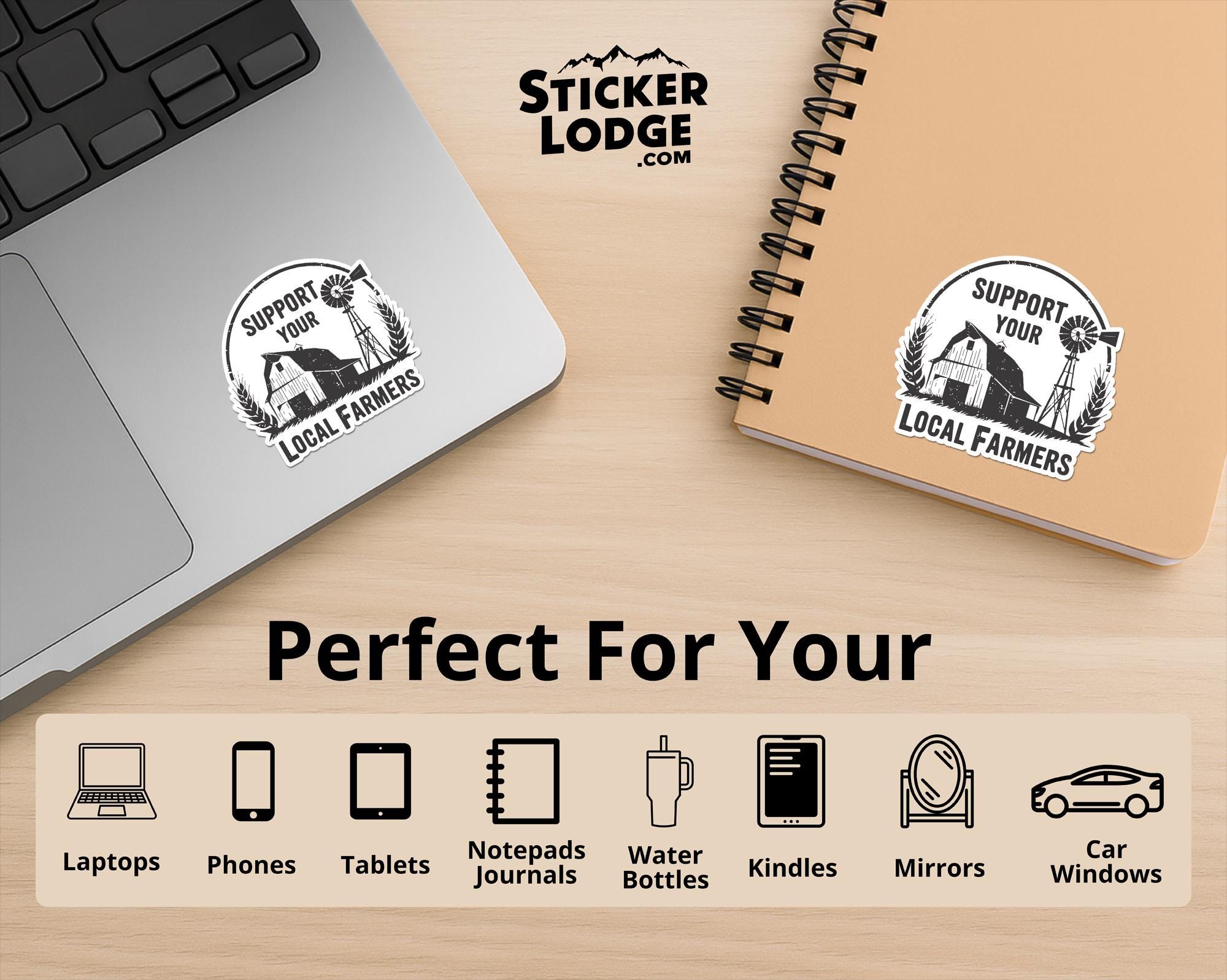 Support Your Local Farmers Vinyl Sticker