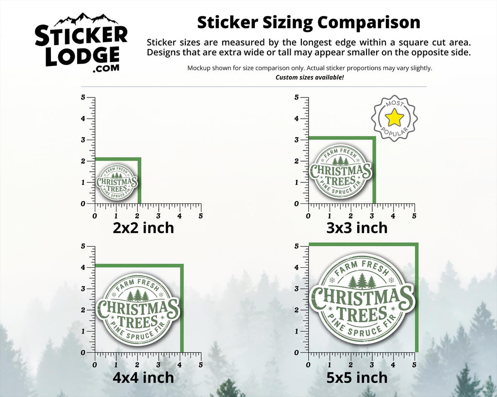 Farm Fresh Christmas Trees Round Vinyl Sticker