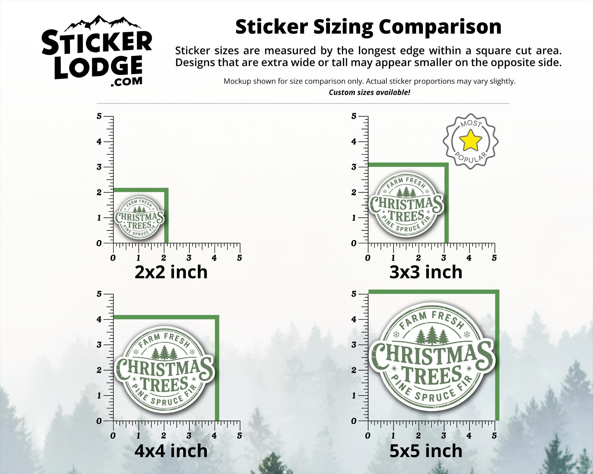 Farm Fresh Christmas Trees Round Vinyl Sticker