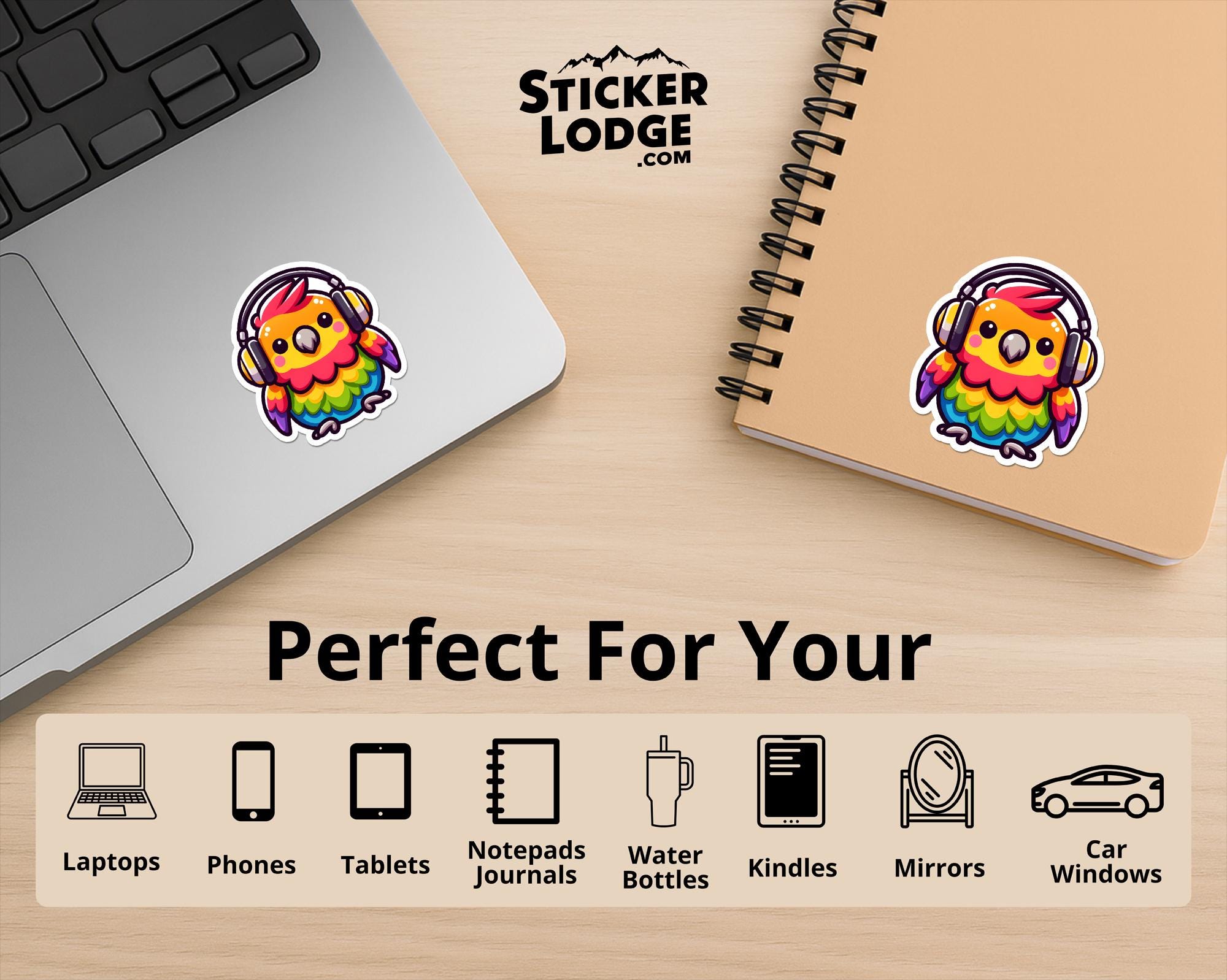 Kawaii Parrot Vinyl Sticker