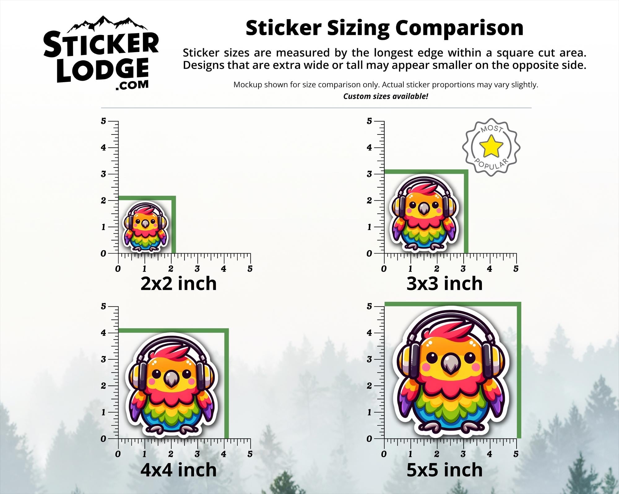 Kawaii Parrot Vinyl Sticker