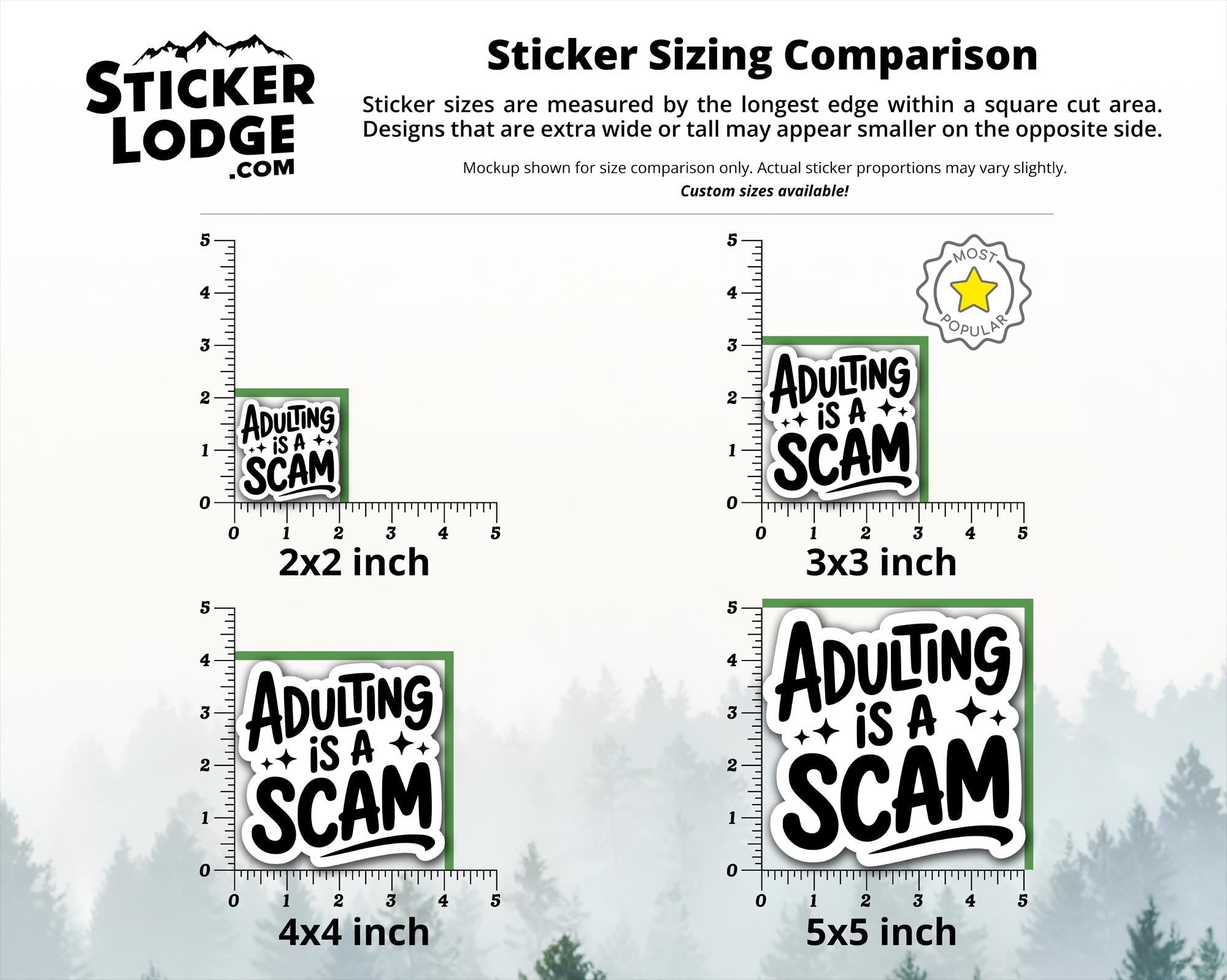 Adulting Is A Scam Vinyl Sticker