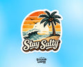 Stay Salty Retro Vintage Summer Beach Vinyl Sticker