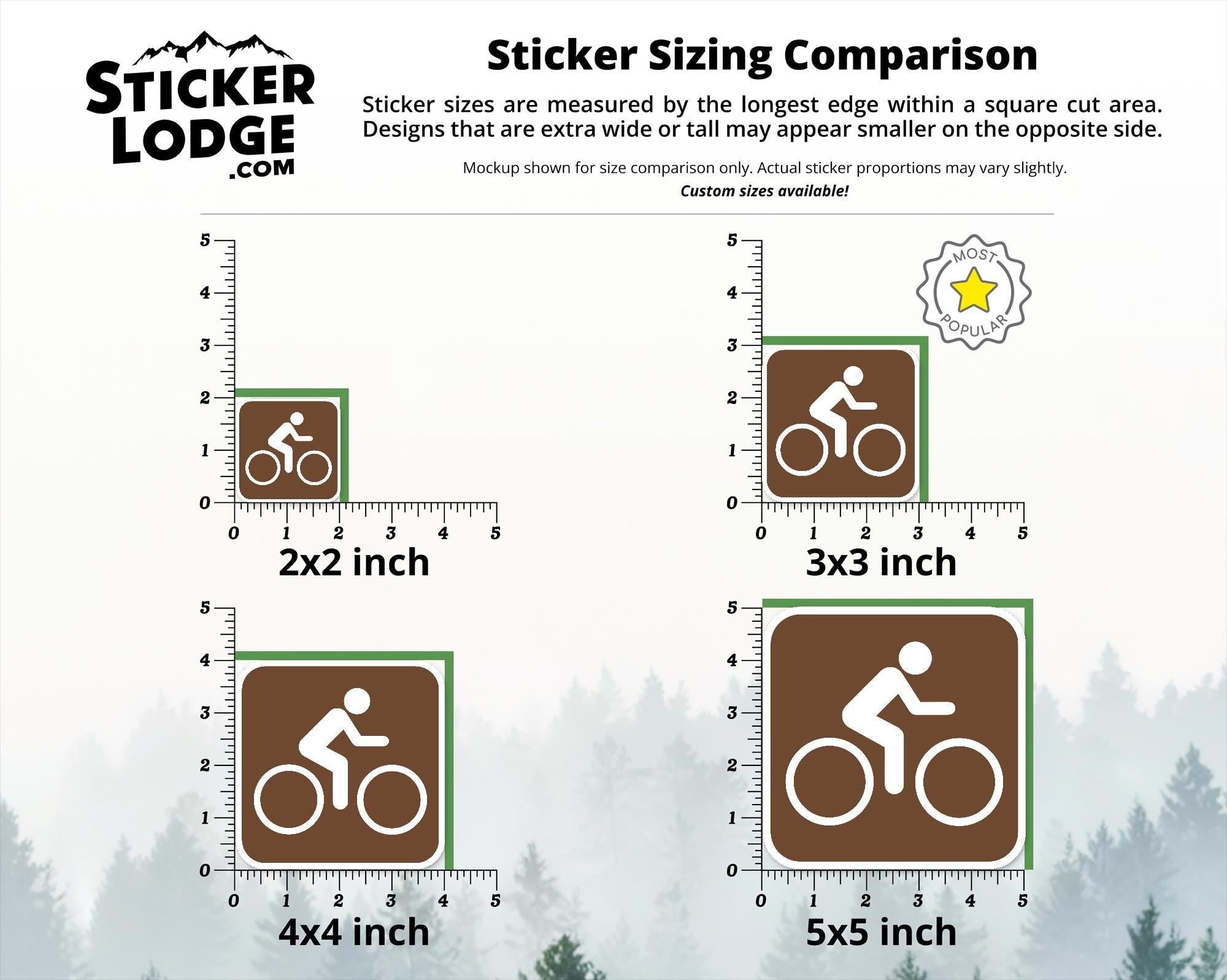 Bicycle Trail National Park Symbol Vinyl Sticker