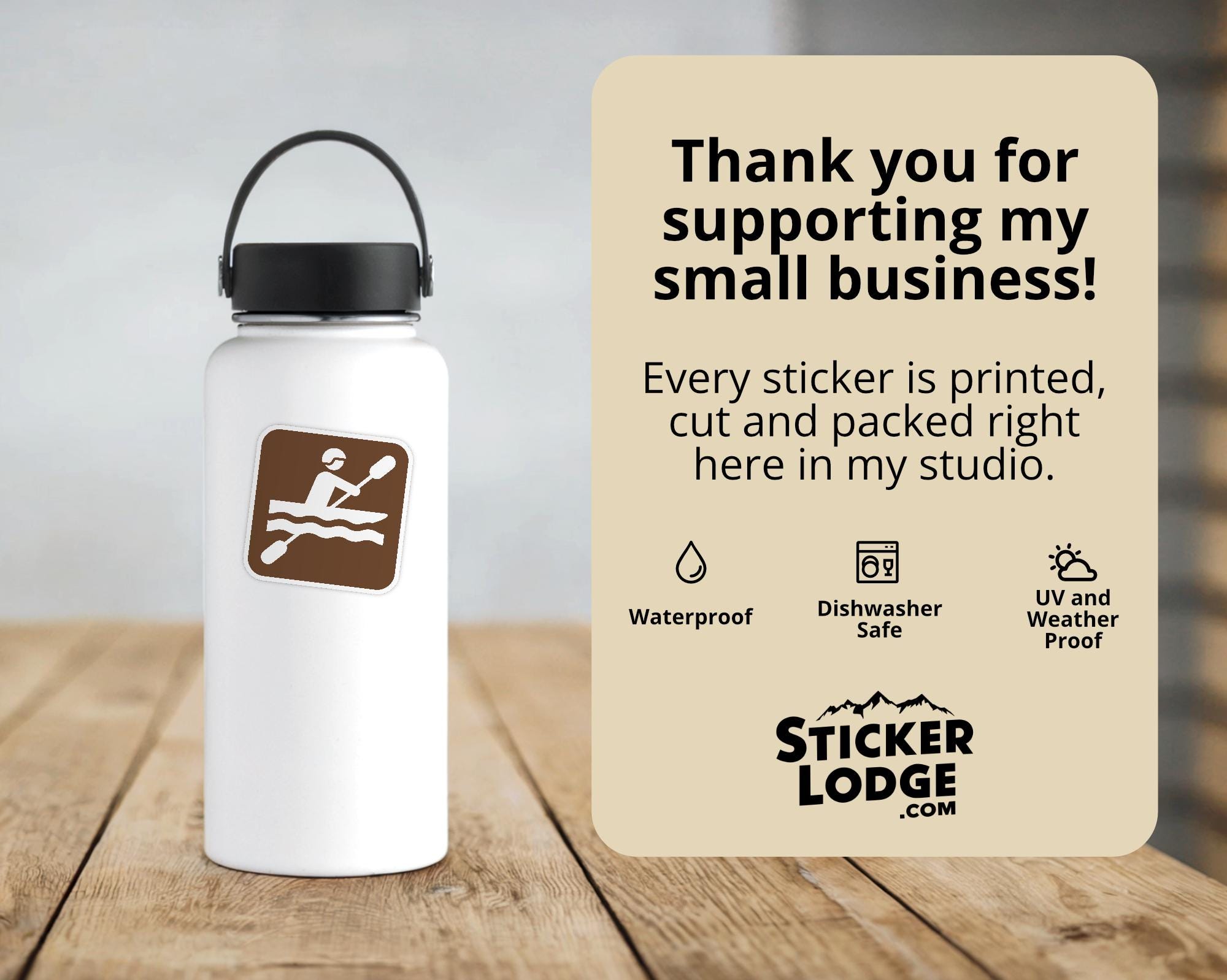Kayaking National Park Symbol Vinyl Sticker