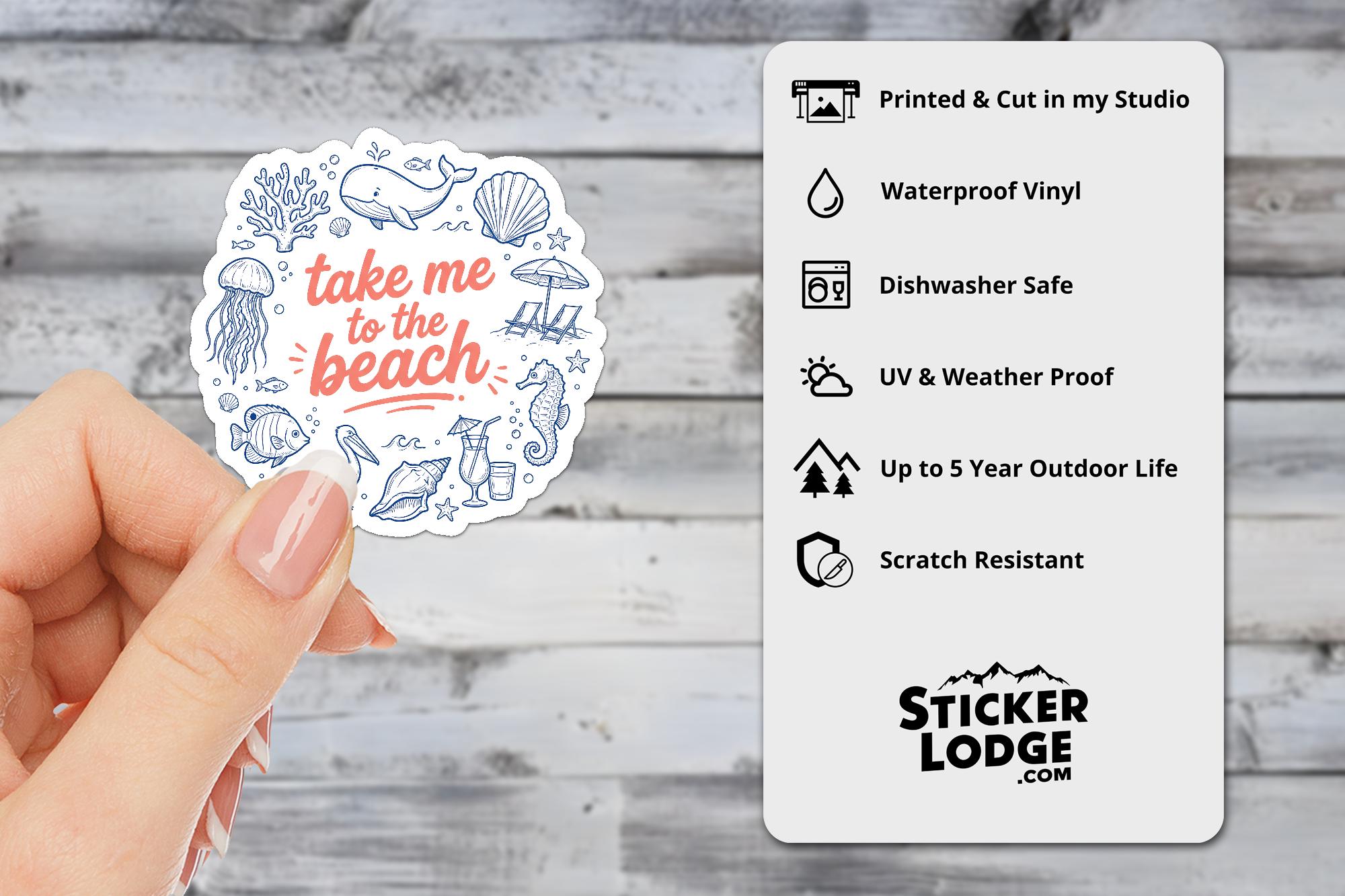 Take Me To The Beach Vinyl Sticker