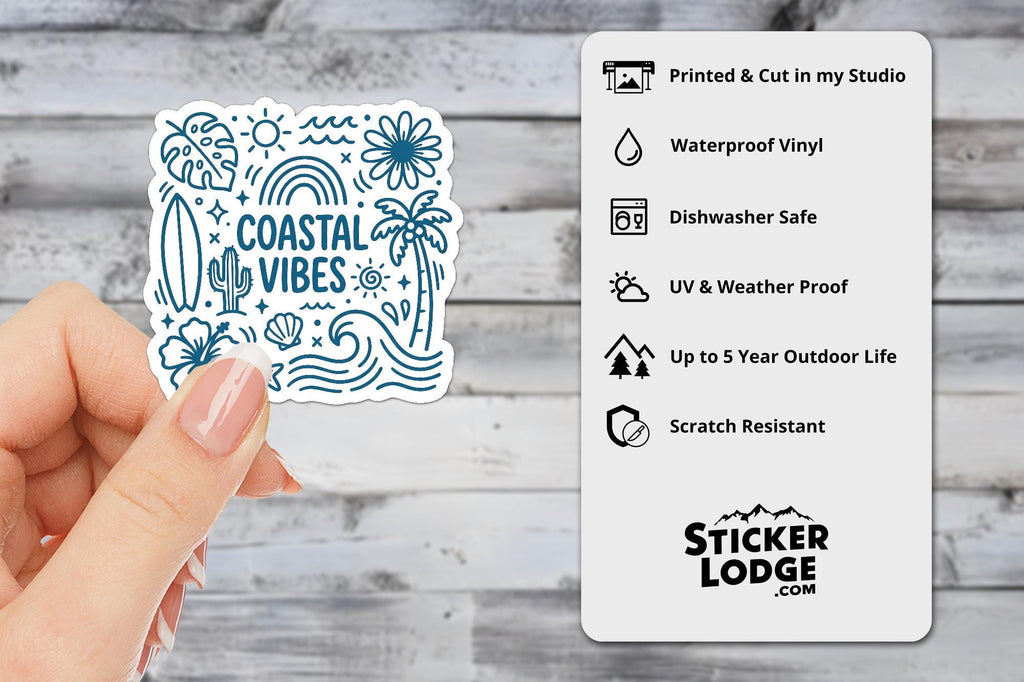 Coastal Vibes Vinyl Sticker
