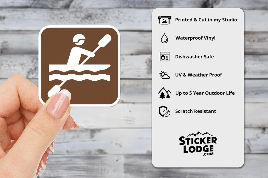 Kayaking National Park Symbol Vinyl Sticker