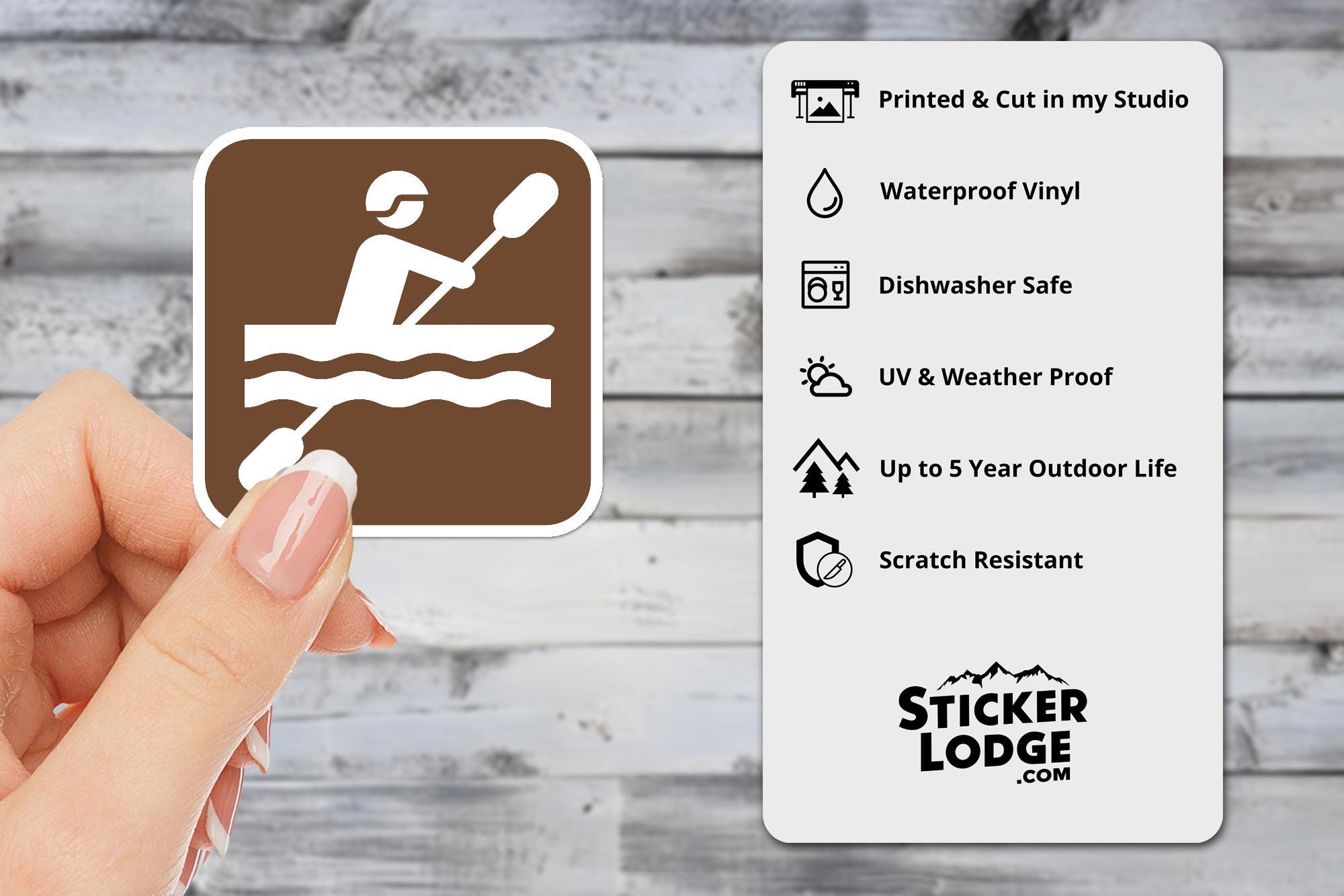 Kayaking National Park Symbol Vinyl Sticker