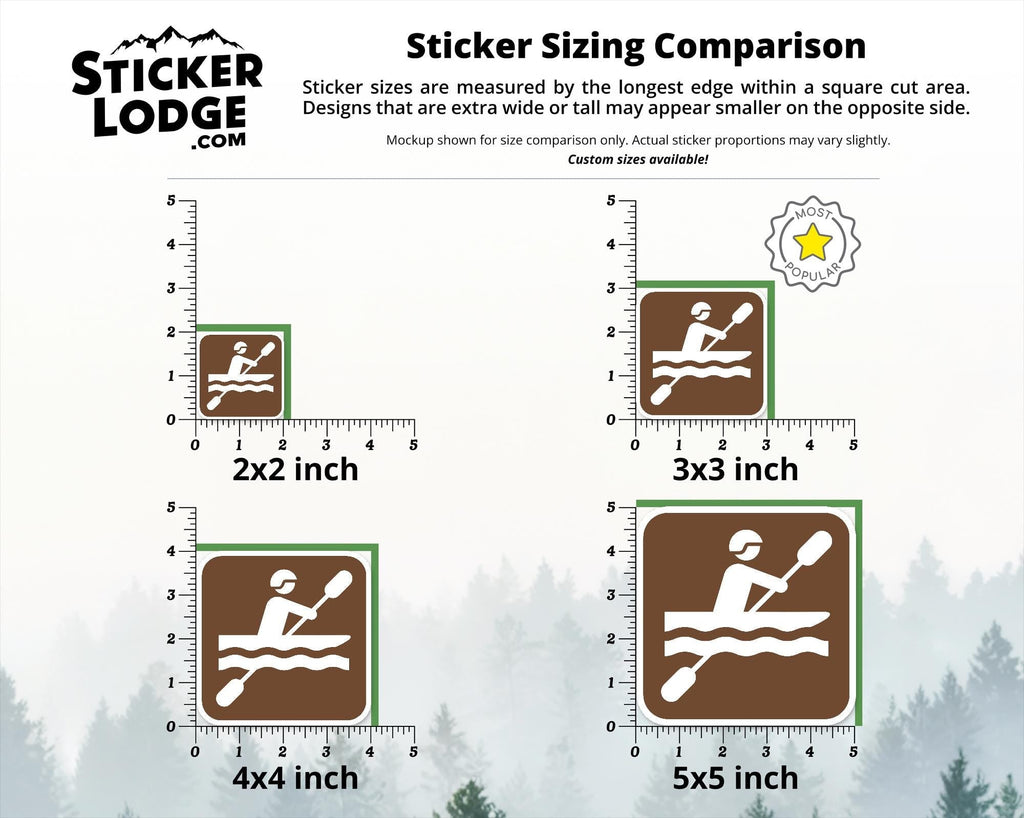 Kayaking National Park Symbol Vinyl Sticker